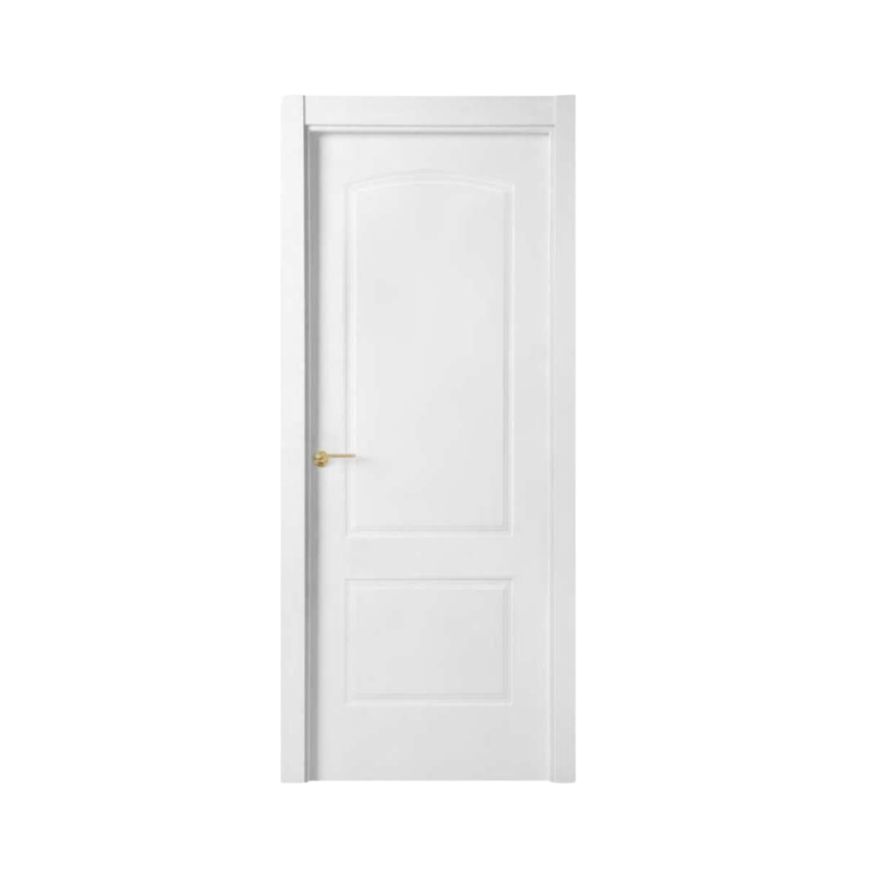 Puerta blanca lacada con plafón curvo
