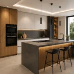 Cocina a medida moderna instalada en una vivienda
