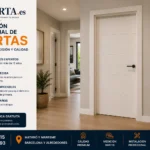 Puerta de interior blanca instalada en una vivienda