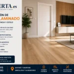 Suelo laminado instalado en una zona de uso frecuente de una vivienda