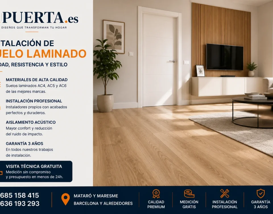 Suelo laminado instalado en una zona de uso frecuente de una vivienda
