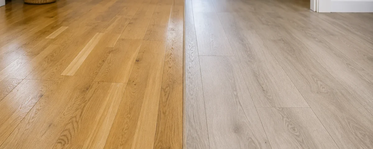 Suelo de parquet junto a suelo laminado en el mismo pasillo de una vivienda