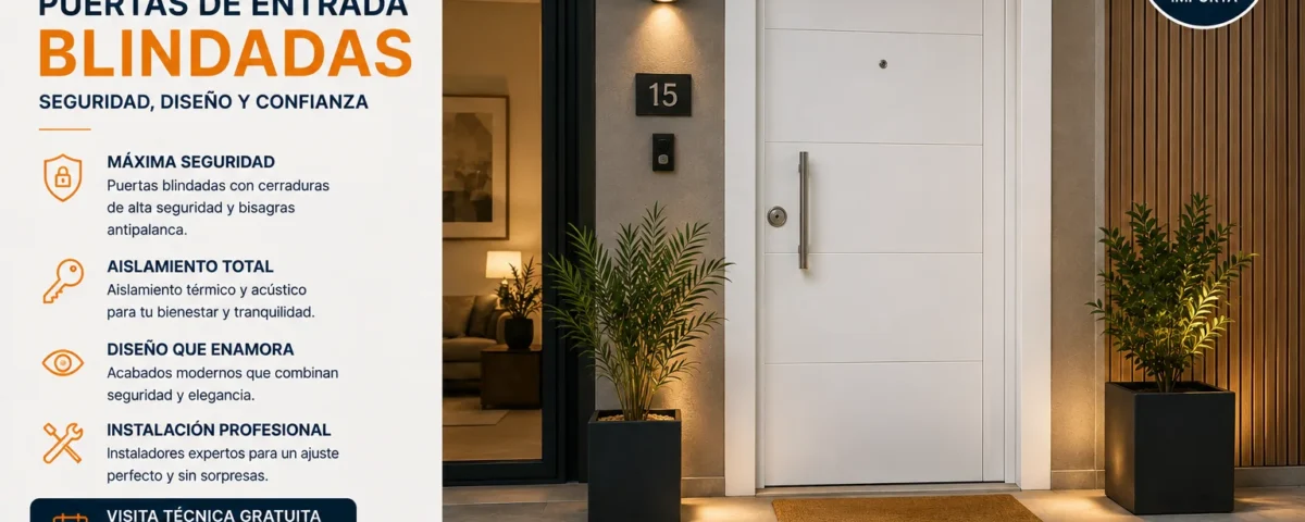 Puerta de entrada de seguridad moderna en una vivienda