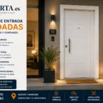 Puerta de entrada de seguridad moderna en una vivienda