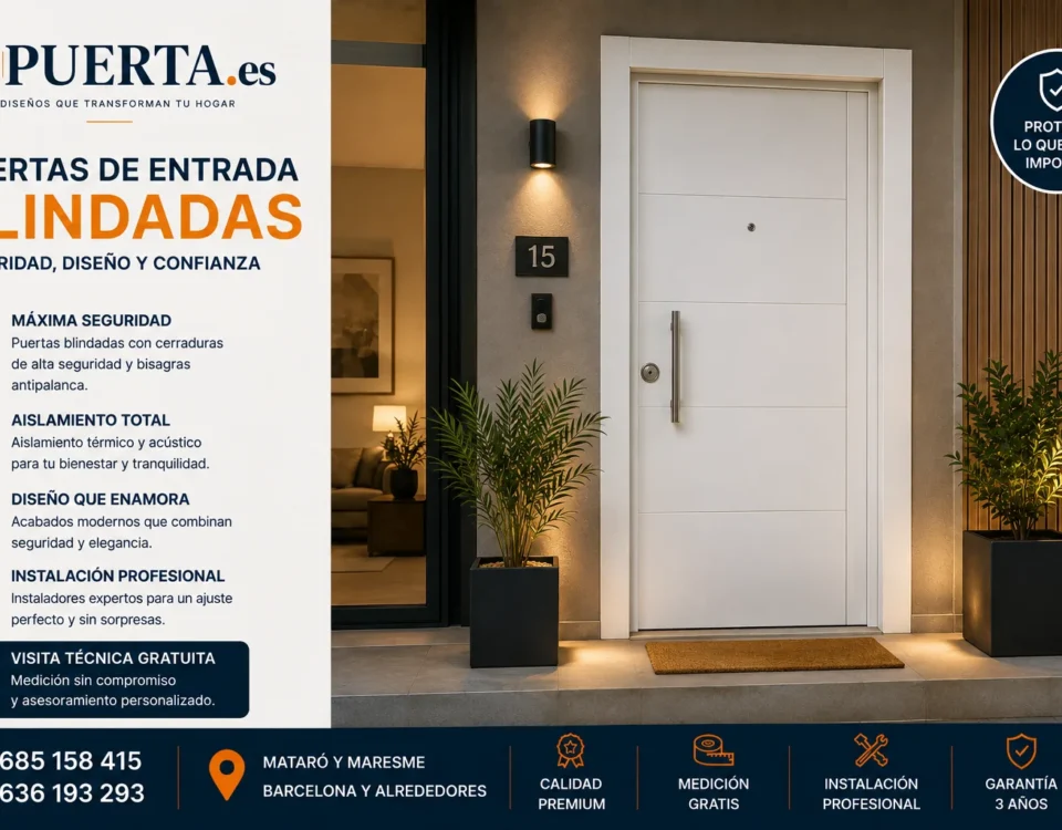Puerta de entrada de seguridad moderna en una vivienda